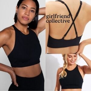 girlfriend collective Topanga Sports Bra in Black